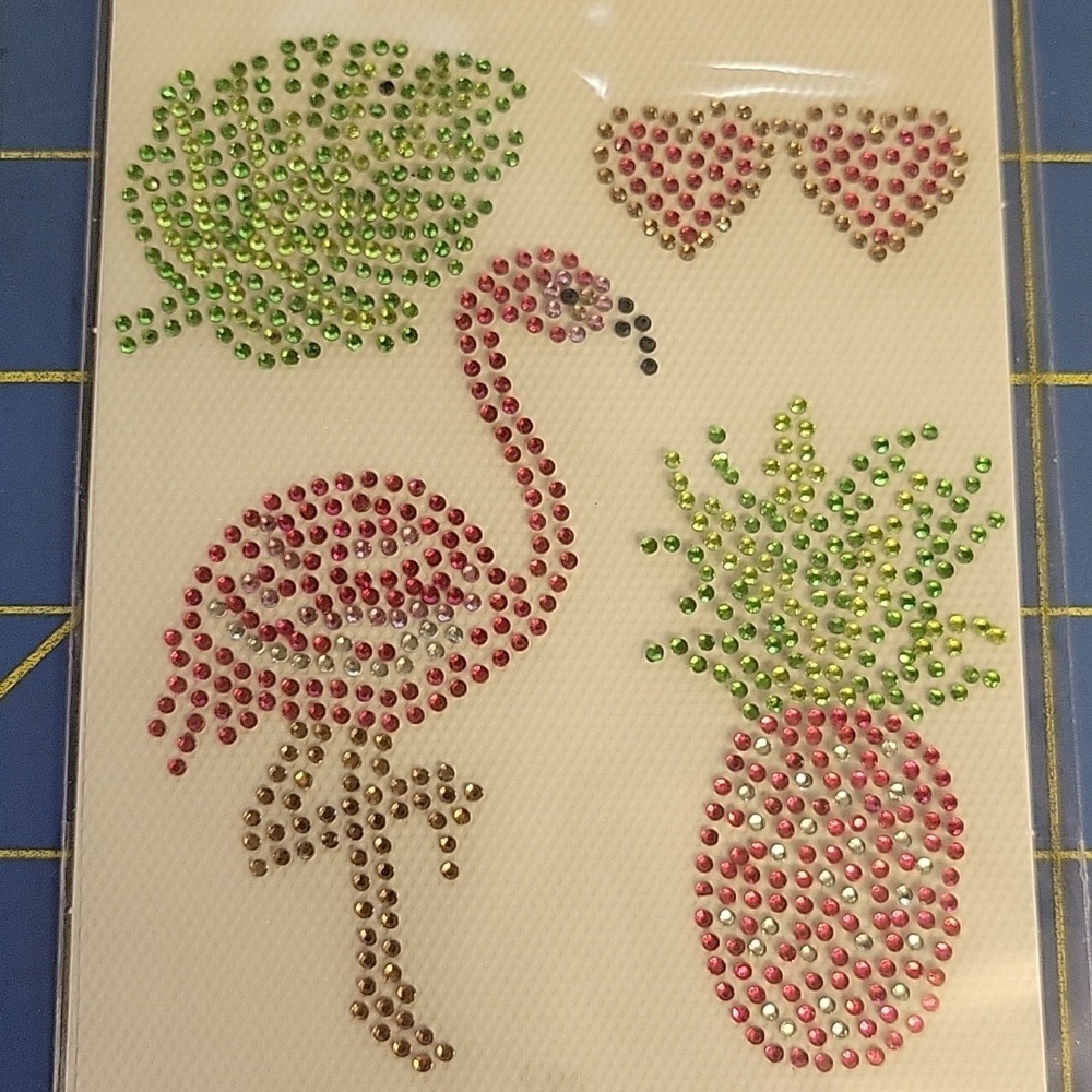 Rhinestone Tropical Iron Applique Patch New Pack Has 4